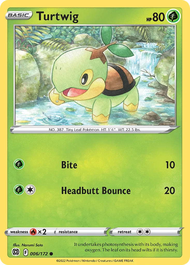 2022 Brilliant Stars Turtwig #006/172 Common card image