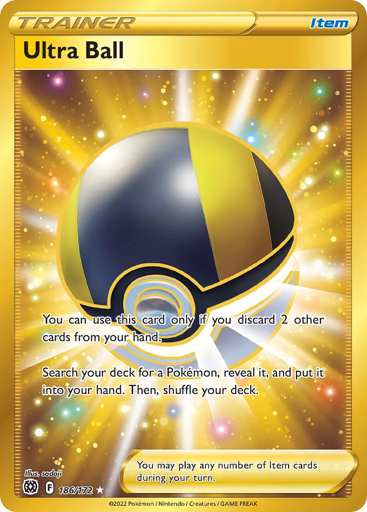 2022 Brilliant Stars Ultra Ball #186/172 Rare Secret card image