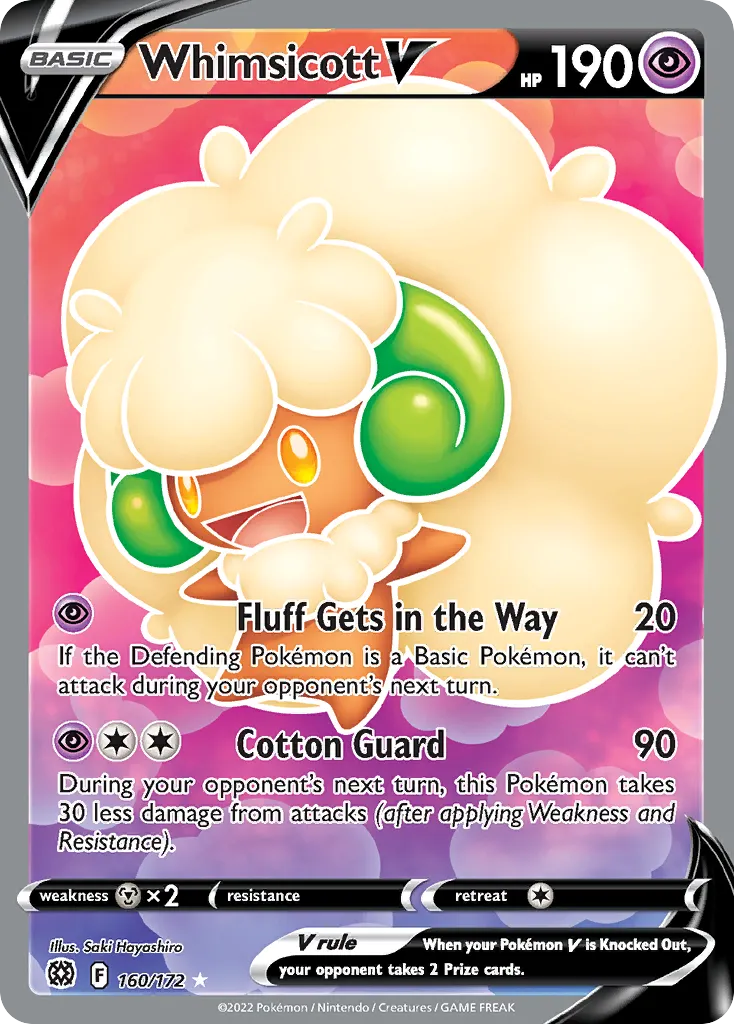 2022 Brilliant Stars Whimsicott V Rare Holo V #064/172 Rare Holo V card image