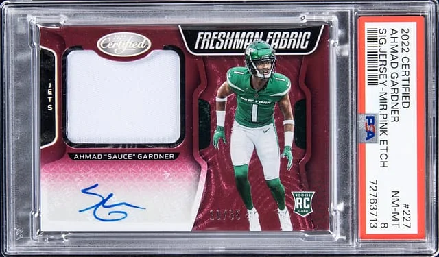 2022 Certified Ahmad Sauce Gardner Signature Jersey - Mirror Pink Etch #227 card image