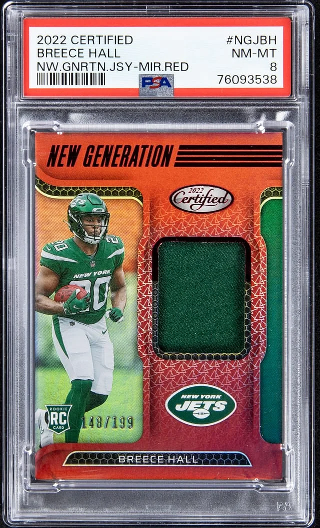 2022 Certified Breece Hall New Generation Jersey Mirror Red #NGJBH card image
