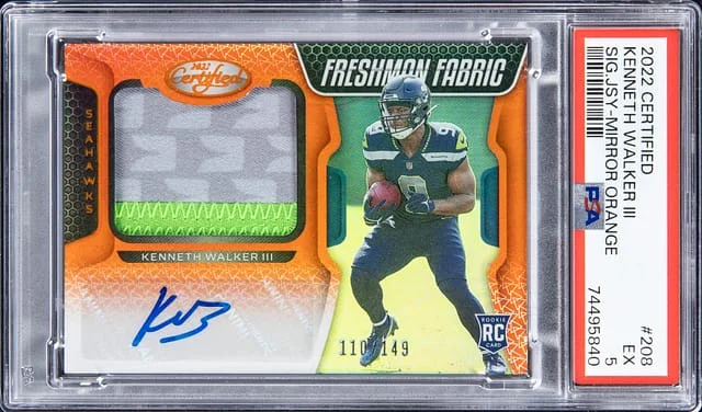 2022 Certified Kenneth Walker II Signed Jersey - Mirror Orange #208 card image