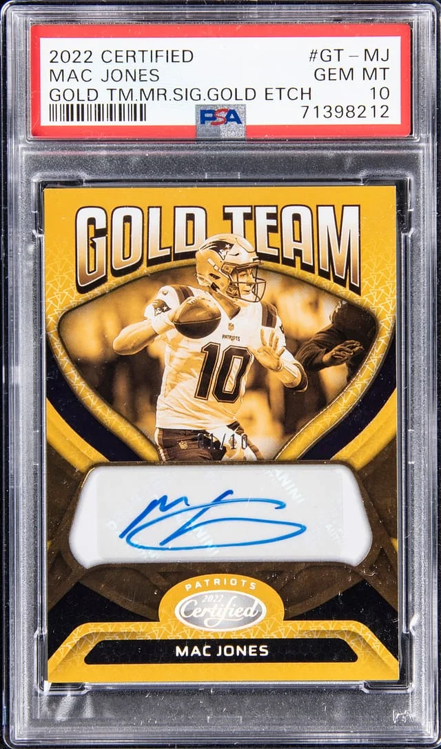 2022 Certified Mac Jones Gold Team Signature #GT-MJ card image