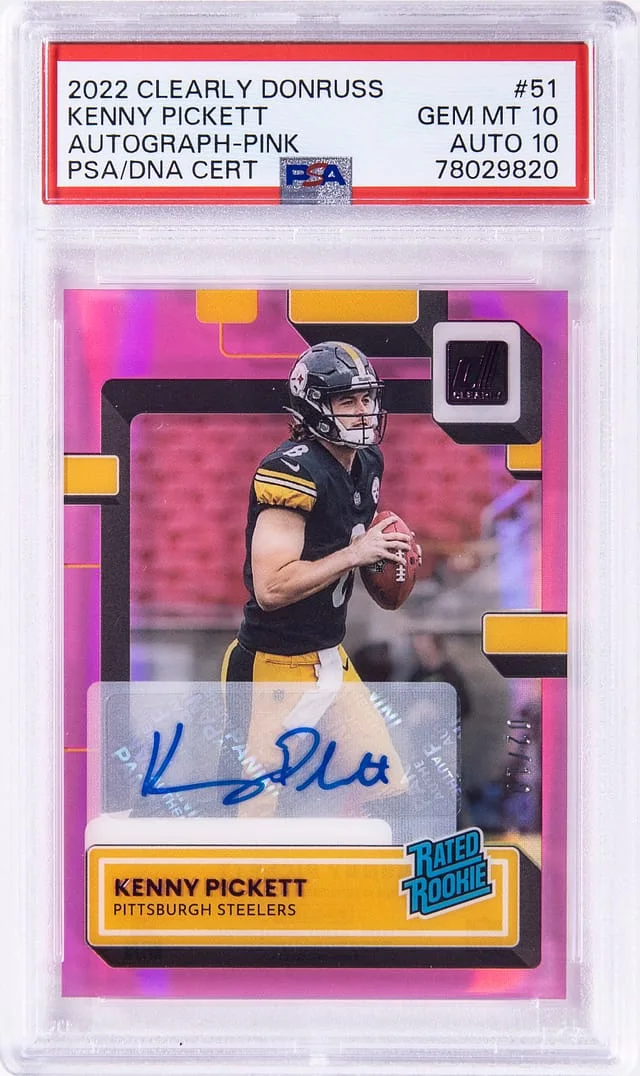 2022 Clearly Donruss Autograph-Pink Kenny Pickett #51 card image