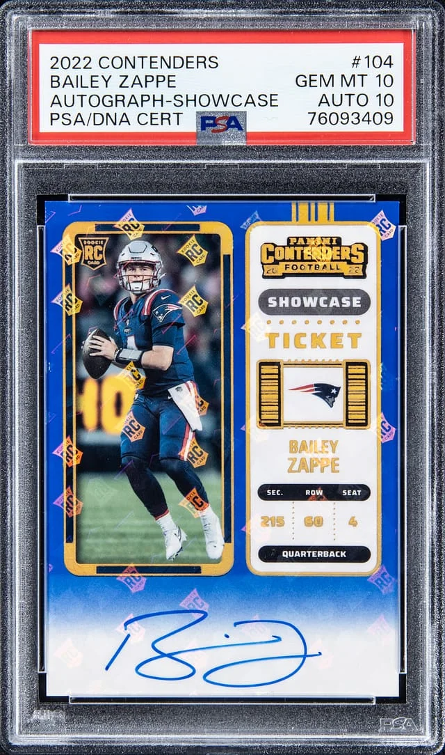 2022 Contenders Bailey Zappe Autograph - Showcase #104 card image