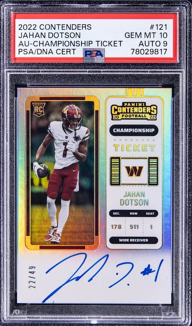 2022 Contenders Jahan Dotson Championship Ticket #121 card image
