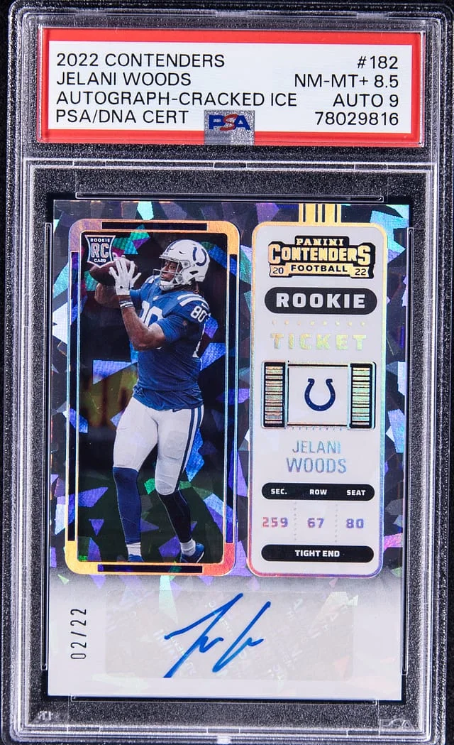 2022 Contenders Jelani Woods Autograph-Cracked Ice #182 card image