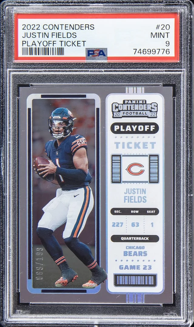 2022 Contenders Justin Fields Playoff Ticket #20 card image