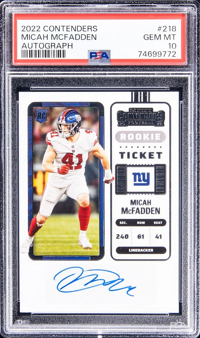 2022 Contenders Micah McFadden Autograph #218 card image