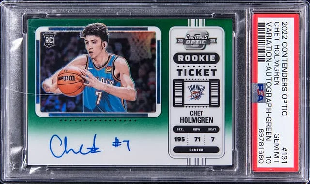 2022 Contenders Optic Chet Holmgren Variation-Autograph-Green #131 card image