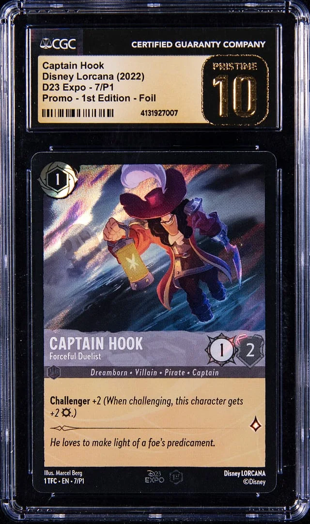 2022 Disney Lorcana D23 Expo 1st Edition Foil Promo Captain Hook #7/P1 card image
