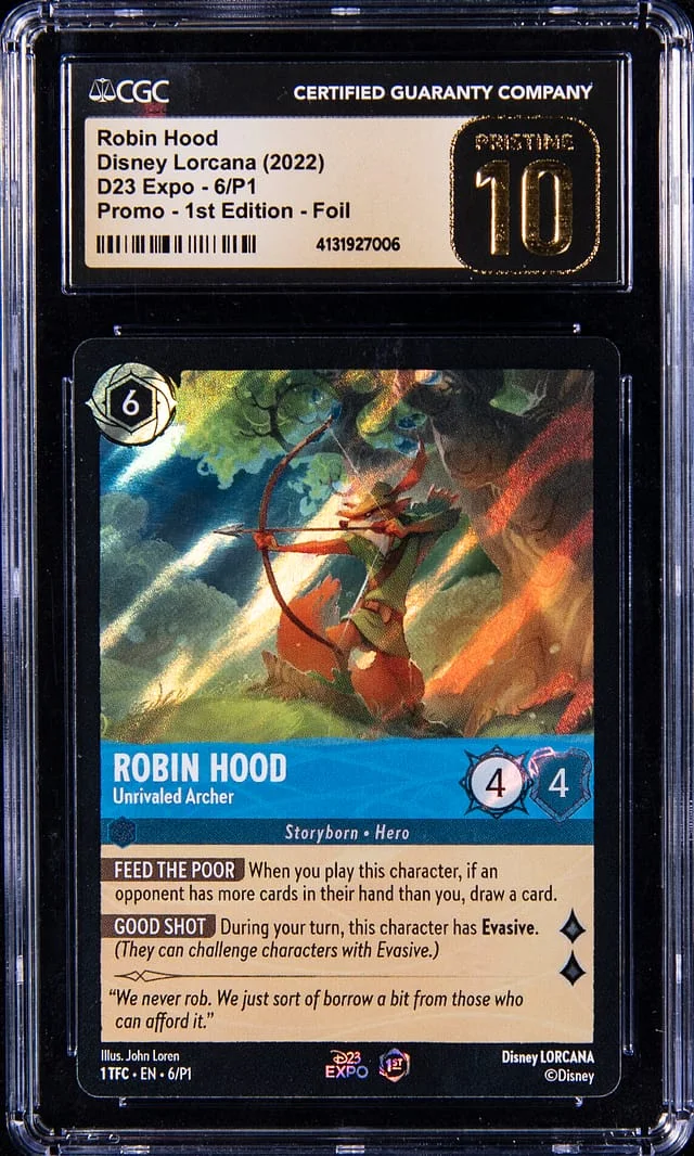2022 Disney Lorcana D23 Expo 1st Edition Foil Promo Robin Hood #6/P1 card image