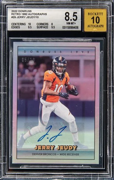 2022 Donruss Autographs 29 Jerry Jeudy Retro #1992 card image