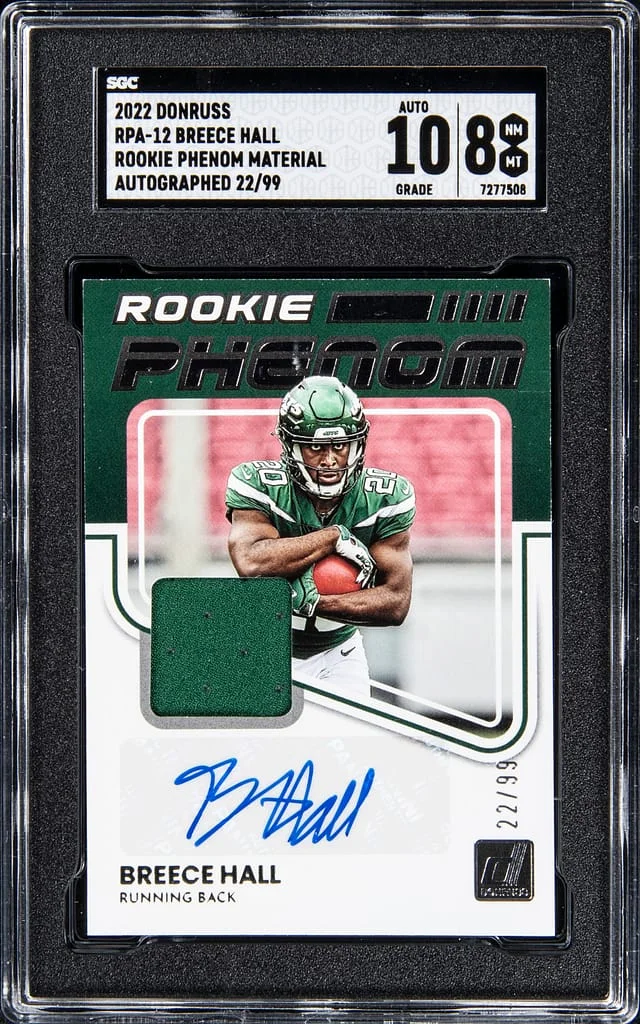 2022 Donruss Breece Hall Phenom Material Autographed #RPA-12 card image