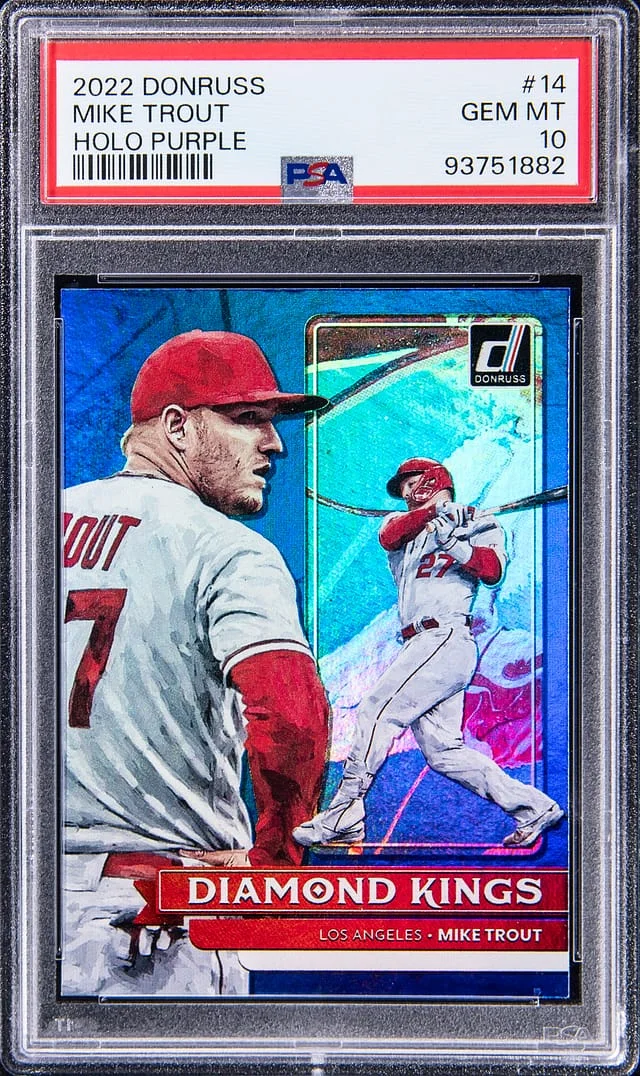 2022 Donruss Diamond Kings Mike Trout Holo Purple #14 card image