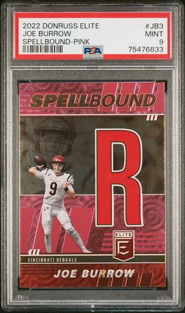 2022 Donruss Elite Joe Burrow Spellbound Pink #SB-JB3 card image