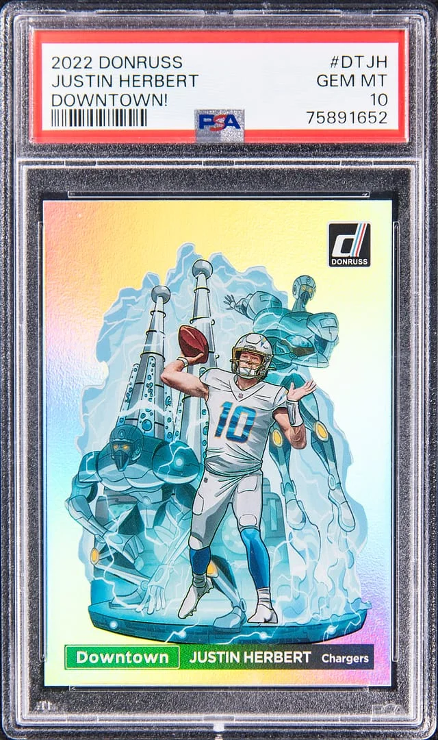 2022 Donruss Justin Herbert Downtown! #DT-JH card image