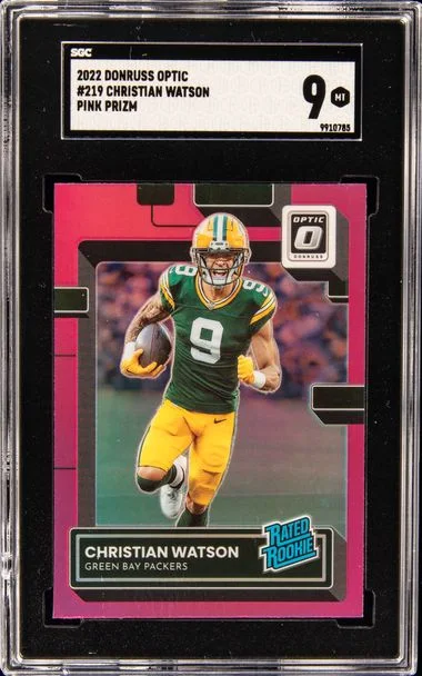 2022 Donruss Optic Christian Watson Pink Prizm #219 card image