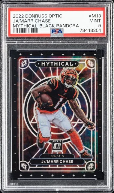 2022 Donruss Optic Ja'Marr Chase Mythical Black Pandora #M13 card image