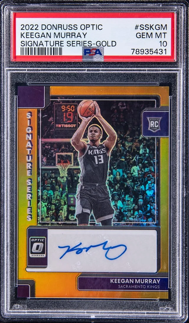 2022 Donruss Optic Keegan Murray Signature Series Gold #SSKGM card image