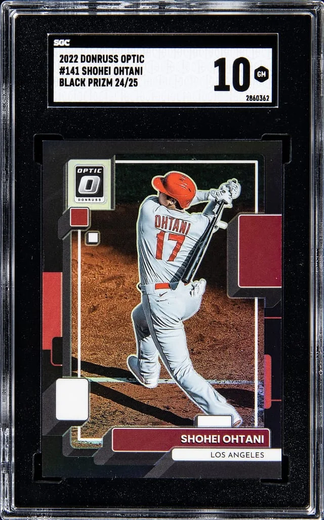 2022 Donruss Optic Shohei Ohtani Black Prizm #141 card image