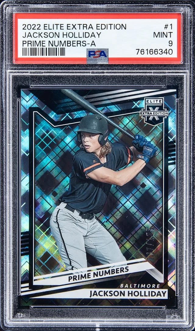 2022 Elite Extra Edition Jackson Holliday Prime Numbers - A #1 card image