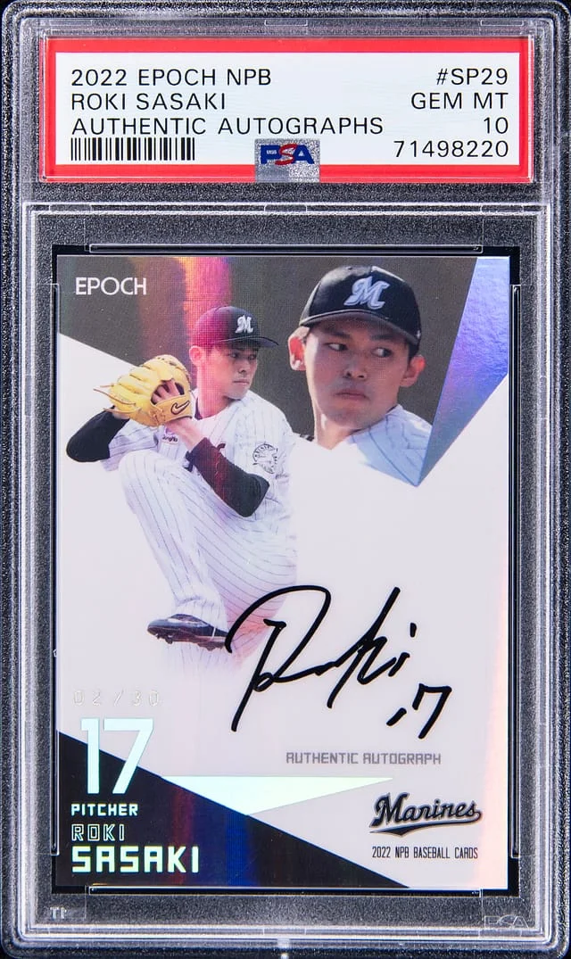 2022 Epoch NPB Authentic Autographs Roki Sasaki #SP-29 card image