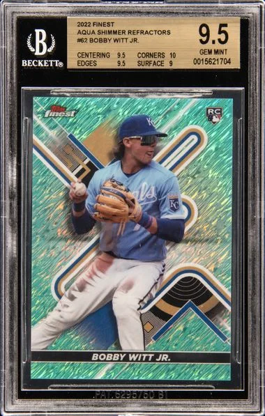 2022 Finest Bobby Witt Jr. Aqua Shimmer Refractors #62 card image