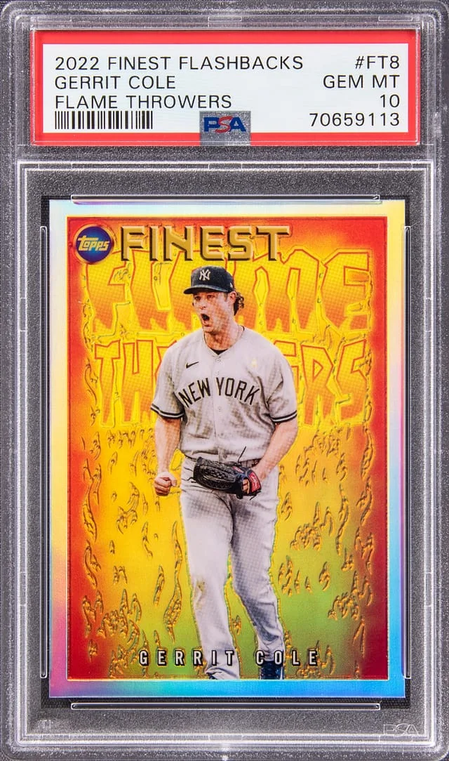 2022 Finest Gerrit Cole Flashbacks Flame Throwers #FT-8 card image