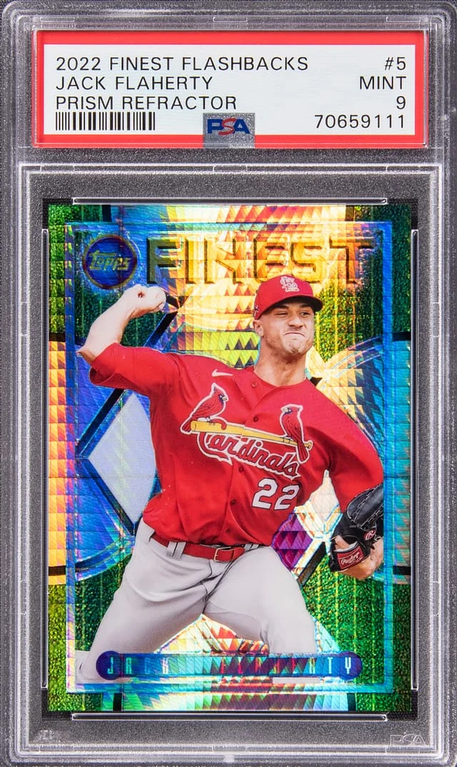 2022 Finest Jack Flaherty Flashbacks Prism Refractor #5 card image