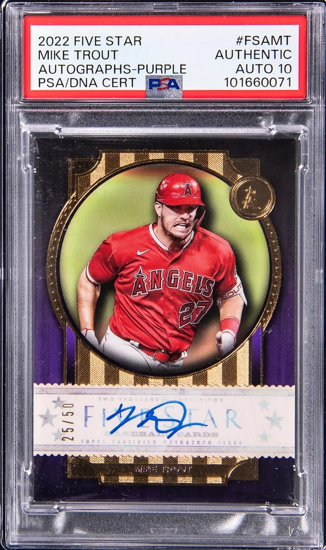 2022 Five Star Autographs-Purple Mike Trout #FSAMT card image