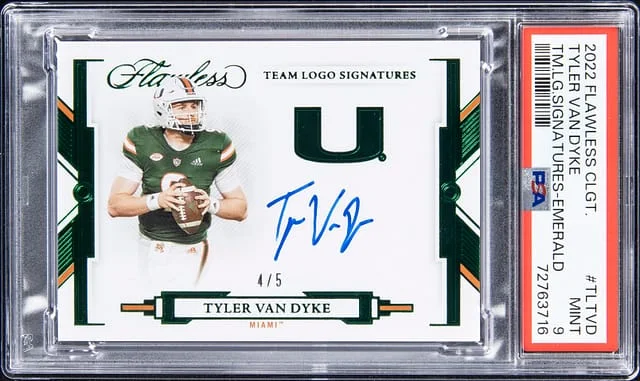 2022 Flawless Tyler Van Dyke Collegiate Team Logo Signatures - Emerald #TLTVD card image