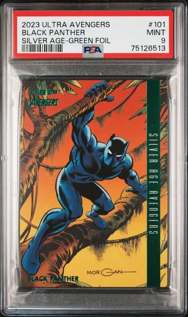 2022 Fleer Ultra Avengers Black Panther Green Foil #101 card image