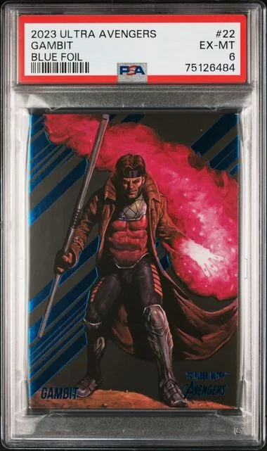 2022 Fleer Ultra Avengers Gambit Blue Foil #22 card image