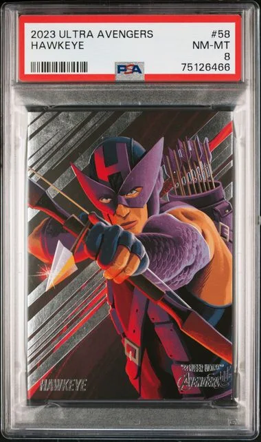2022 Fleer Ultra Avengers Hawkeye #58 card image
