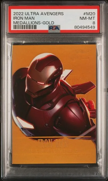 2022 Fleer Ultra Avengers Iron Man Medallions Gold #M20 card image