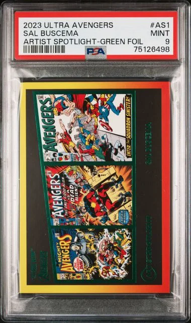 2022 Fleer Ultra Avengers Sal Buscema Artist Spotlight Green Foil #AS-1 card image