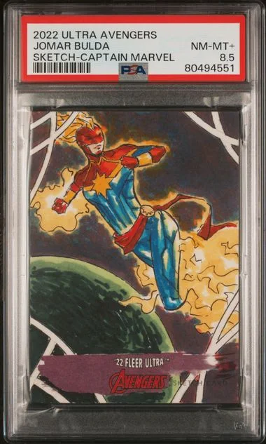 2022 Fleer Ultra Avengers Sketch Cards Captain Marvel Jomar Bulda #no-number card image