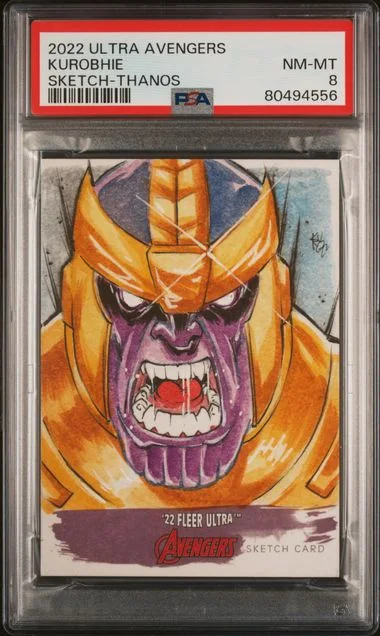 2022 Fleer Ultra Avengers Sketch Cards Thanos Kurobhie #no-number card image