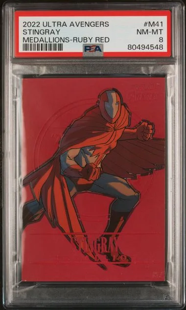 2022 Fleer Ultra Avengers Stingray Medallions Ruby Red #M41 card image