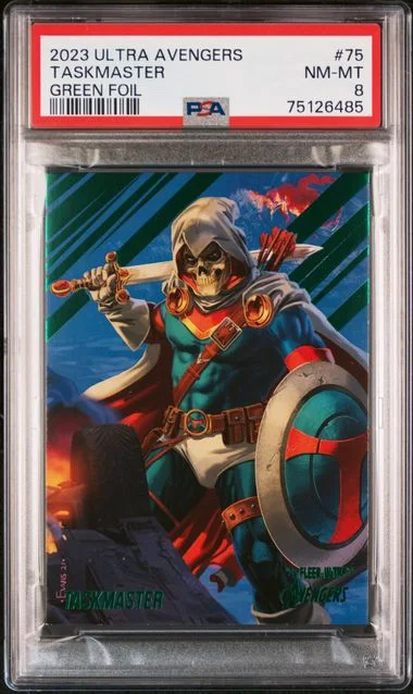 2022 Fleer Ultra Avengers Taskmaster Green Foil #75 card image