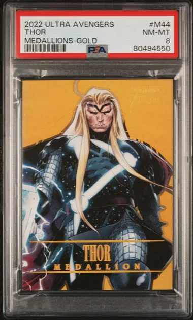 2022 Fleer Ultra Avengers Thor Medallions Gold #M44 card image
