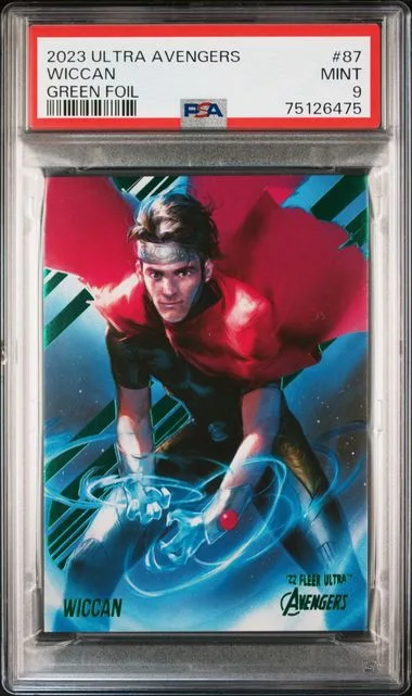 2022 Fleer Ultra Avengers Wiccan Green Foil #87 card image