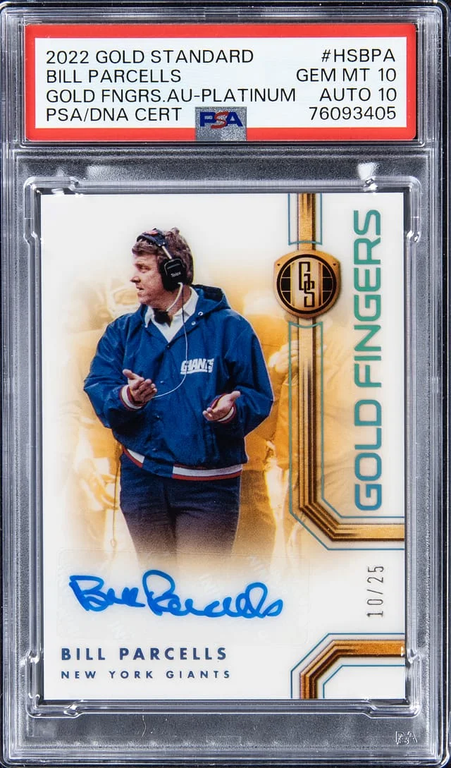 2022 Gold Standard Bill Parcells Gold Fingers Autograph - Platinum #HSBPA card image