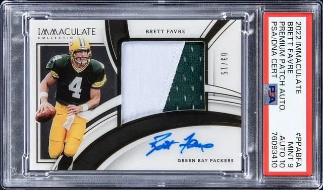 2022 Immaculate Brett Favre Premium Patch Autograph #PPABFA card image
