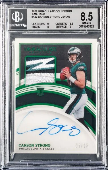 2022 Immaculate Carson Strong Collection Emerald #142 card image