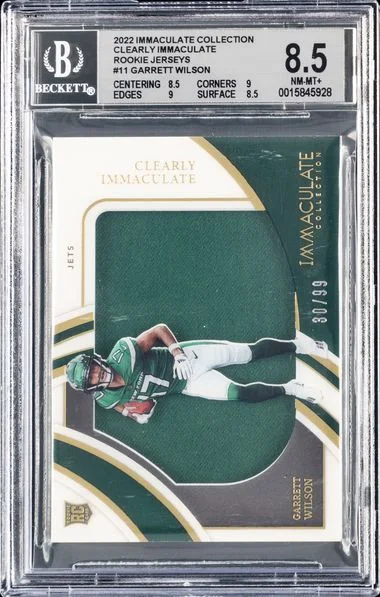 2022 Immaculate Garrett Wilson Collection Clearly Immaculate Jerseys #11 card image