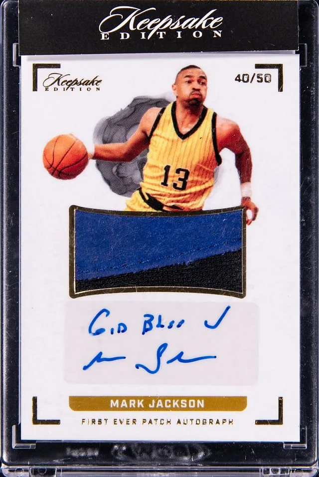 2022 Keepsake Edition First Ever Patch Autograph Mark Jackson #82 card image