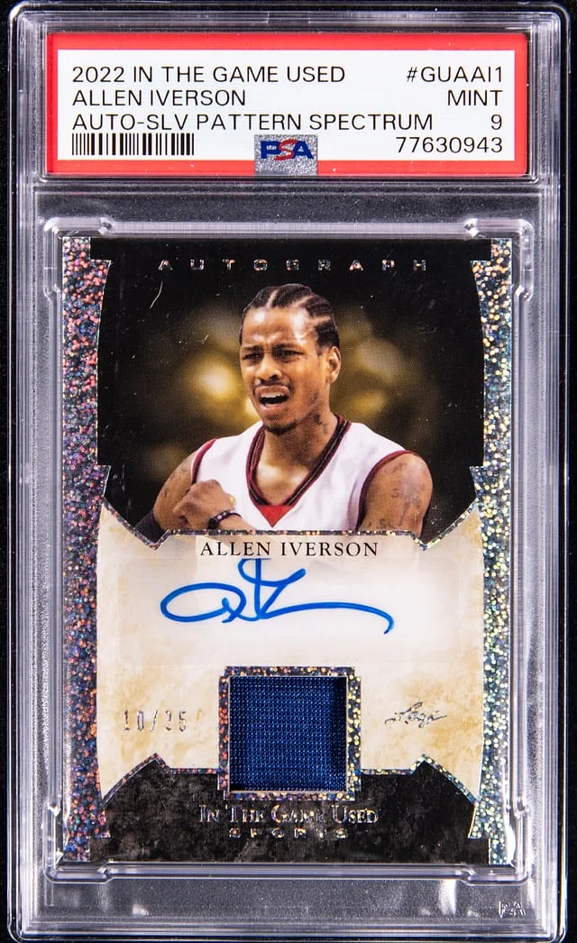 2022 Leaf Allen Iverson In The Game Used Autograph Silver Spectrum #GUAAI1 card image