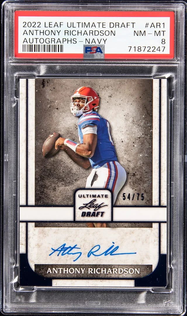 2022 Leaf Anthony Richardson Ultimate Draft Autographs Navy #AR1 card image